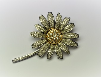 Diamonds Flower Brooch